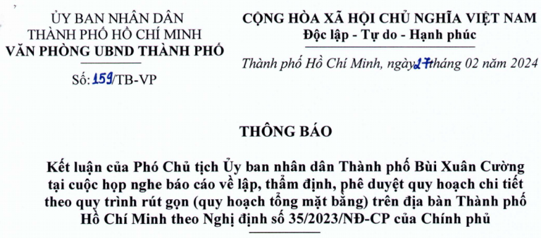 Quy trinh rut gon quy hoach tong mat bang