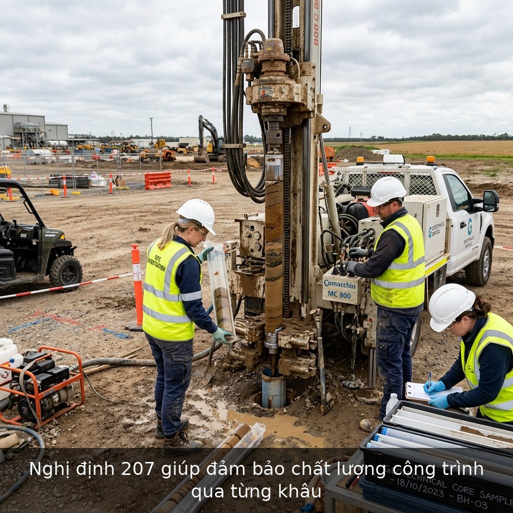 Nghị định 207 giúp đảm bảo chất lượng công trình qua từng khâu