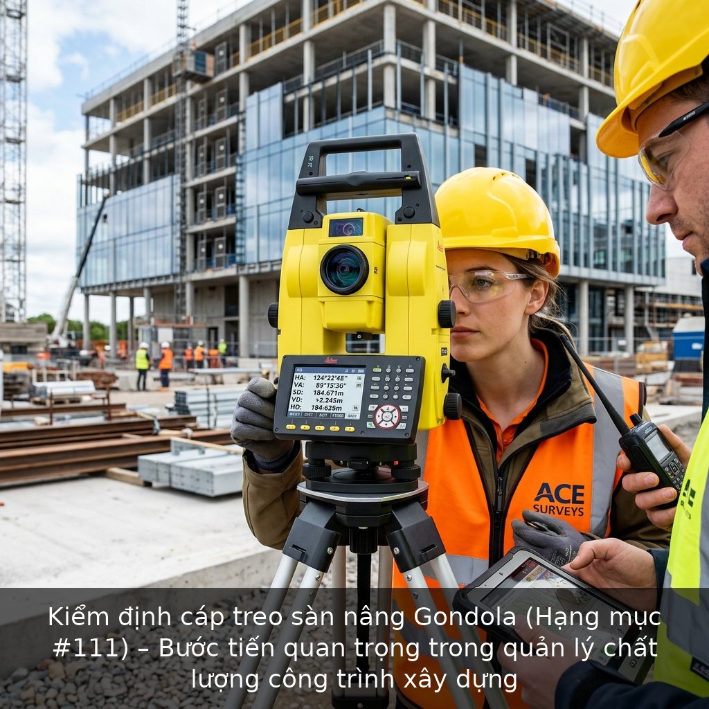 Kiểm định cáp treo sàn nâng Gondola (Hạng mục #111) – Bước tiến quan trọng trong quản lý chất lượng công trình xây dựng