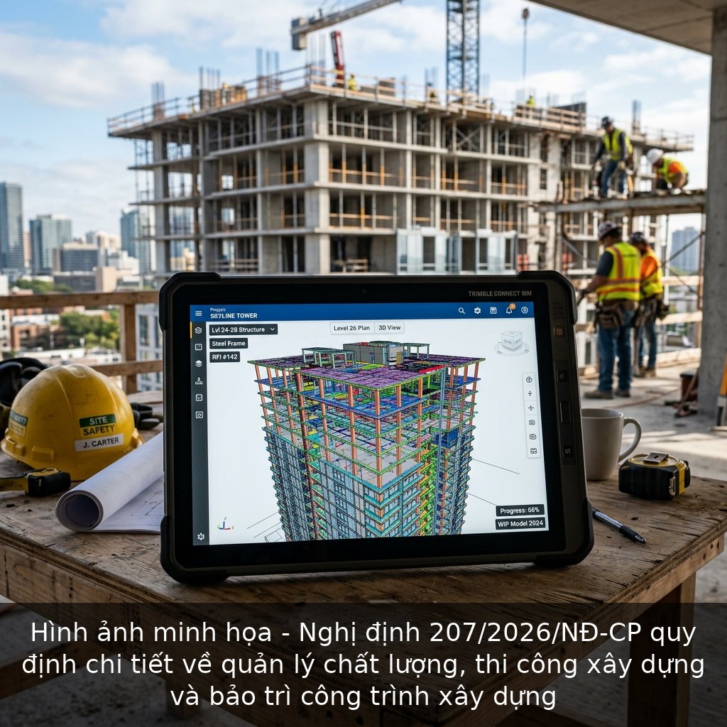 Hình ảnh minh họa - Nghị định 207/2026/NĐ-CP quy định chi tiết về quản lý chất lượng, thi công xây dựng và bảo trì công trình xây dựng