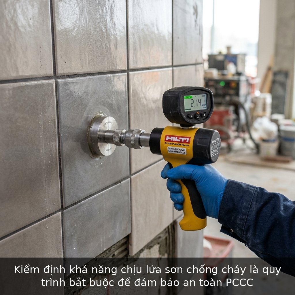 Kiểm định khả năng chịu lửa sơn chống cháy là quy trình bắt buộc để đảm bảo an toàn PCCC