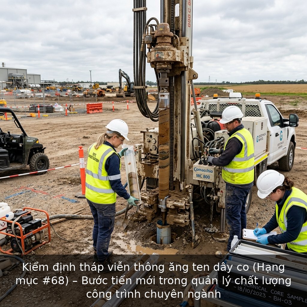 Kiểm định tháp viễn thông ăng ten dây co (Hạng mục #68) – Bước tiến mới trong quản lý chất lượng công trình chuyên ngành