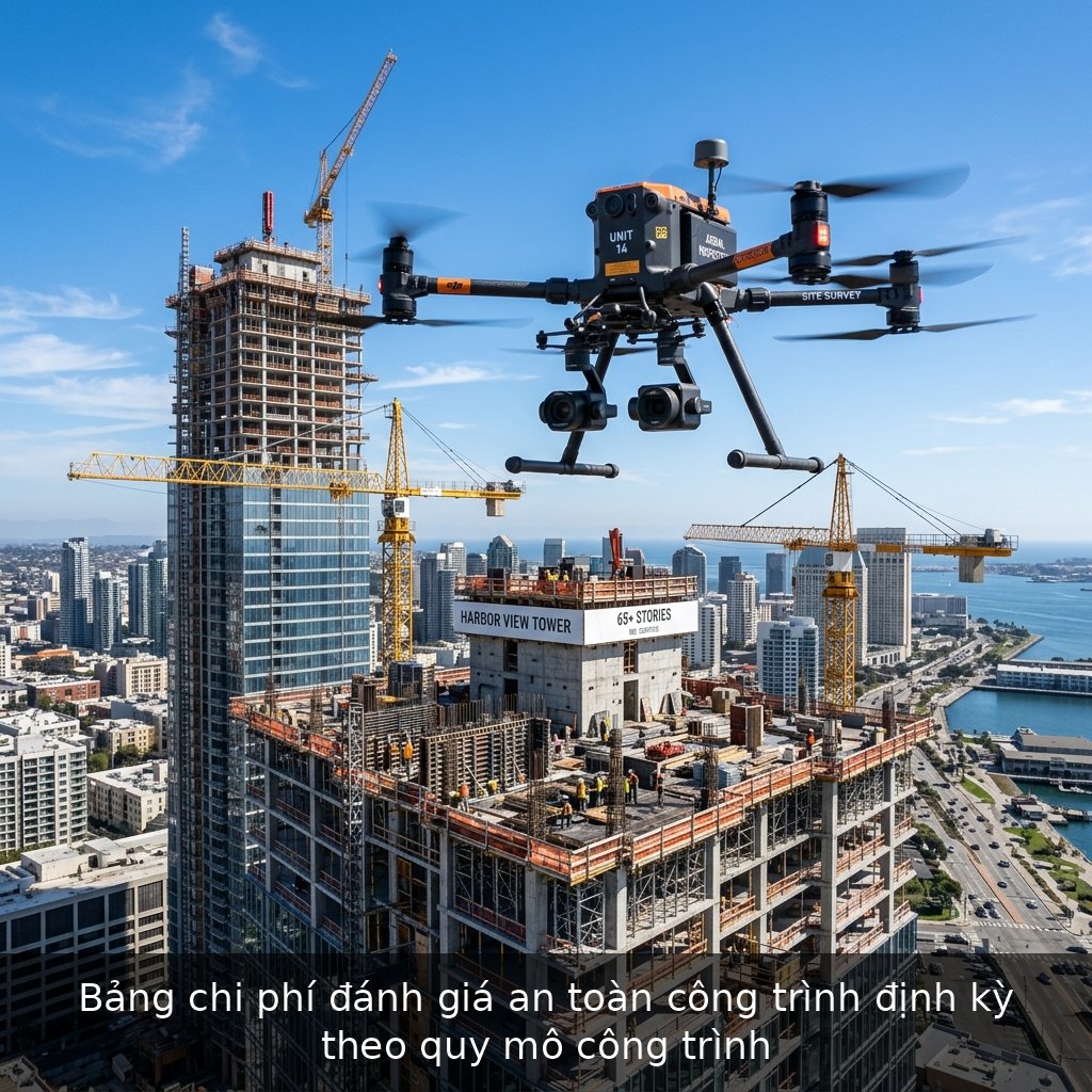 Bảng chi phí đánh giá an toàn công trình định kỳ theo quy mô công trình