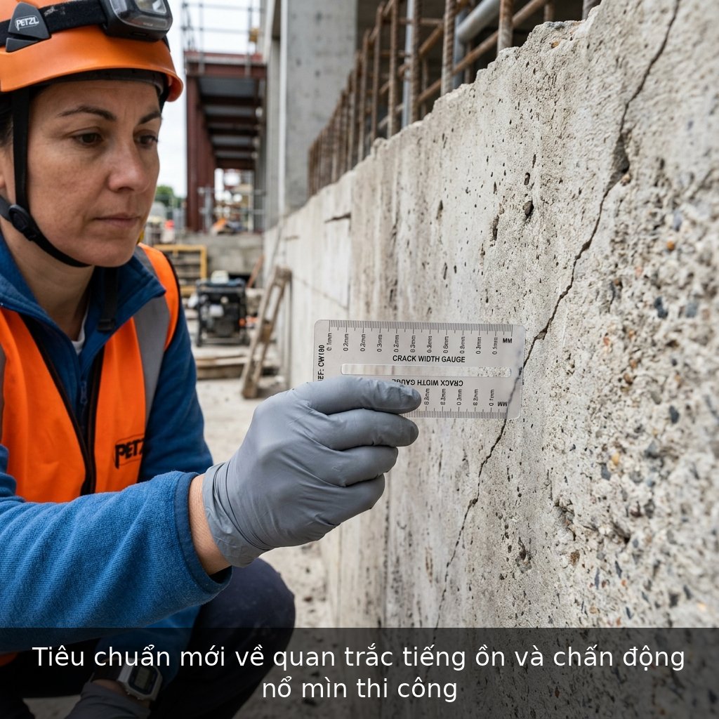 Tiêu chuẩn mới về quan trắc tiếng ồn và chấn động nổ mìn thi công