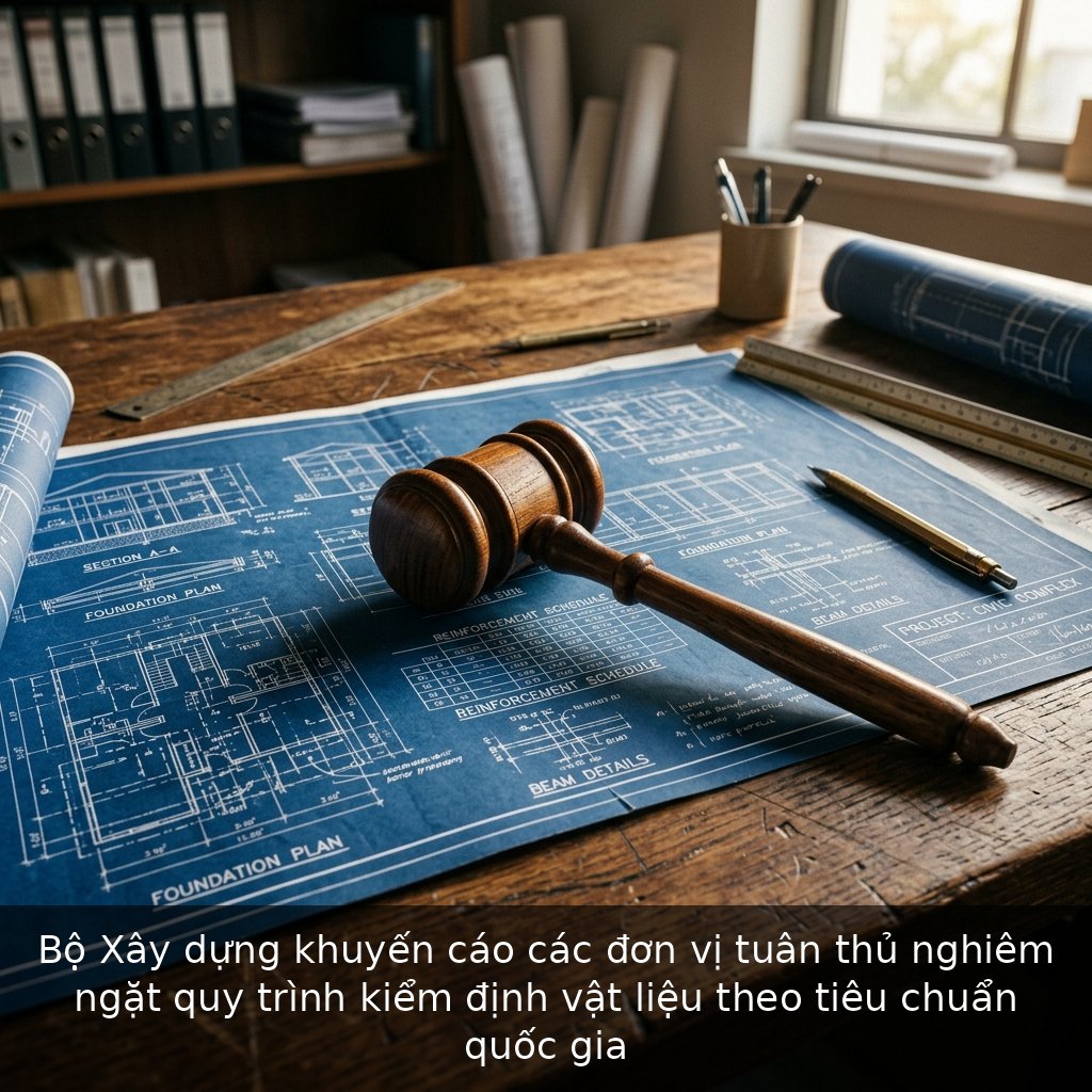 Bộ Xây dựng khuyến cáo các đơn vị tuân thủ nghiêm ngặt quy trình kiểm định vật liệu theo tiêu chuẩn quốc gia