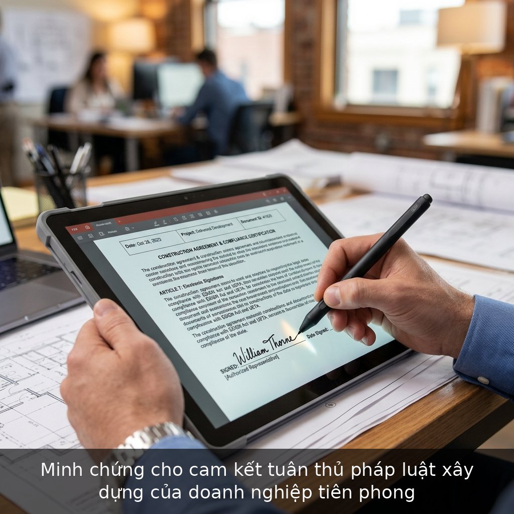 Minh chứng cho cam kết tuân thủ pháp luật xây dựng của doanh nghiệp tiên phong