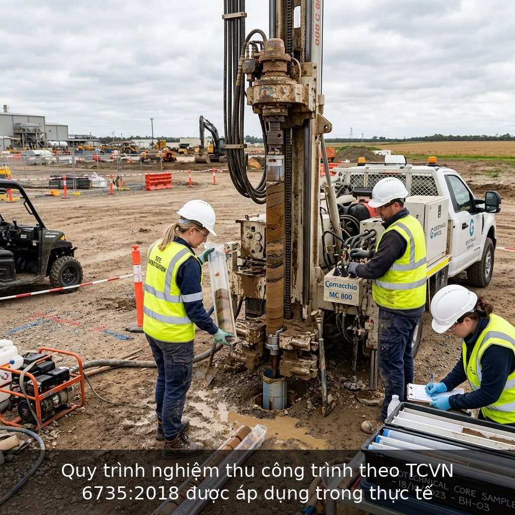 Quy trình nghiệm thu công trình theo TCVN 6735:2018 được áp dụng trong thực tế