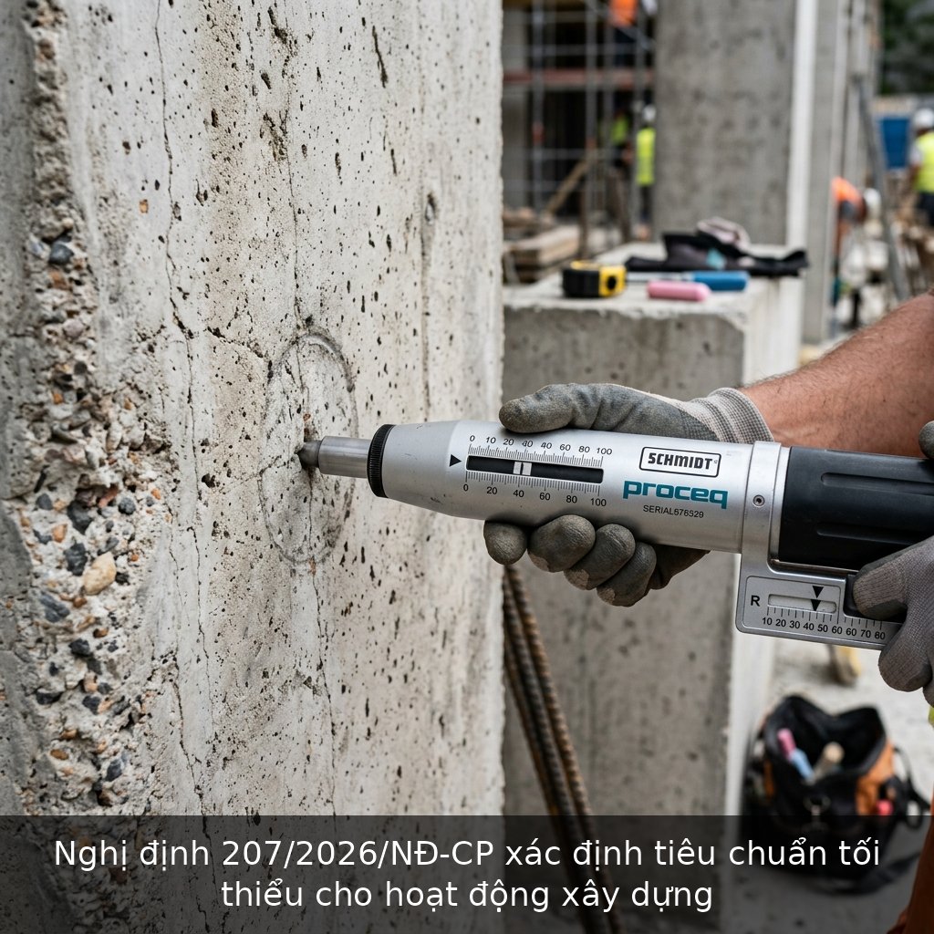 Nghị định 207/2026/NĐ-CP xác định tiêu chuẩn tối thiểu cho hoạt động xây dựng