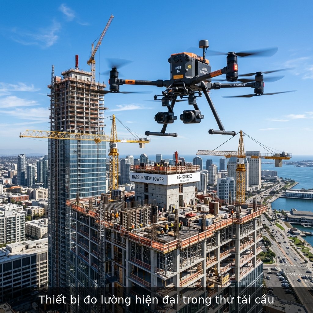 Thiết bị đo lường hiện đại trong thử tải cầu